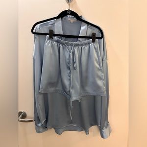 Matching Baby Blue Silky Set Size M